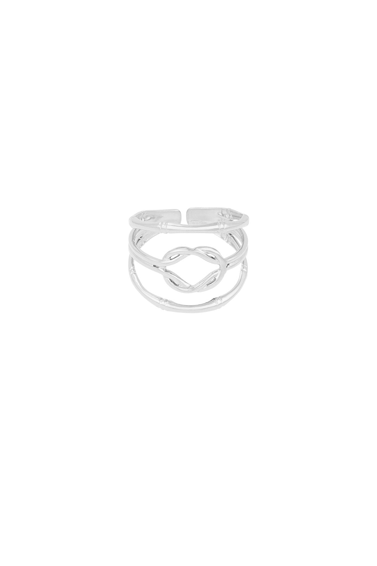 Elegant Stainless Steel Statement Ring, Silver & Gold