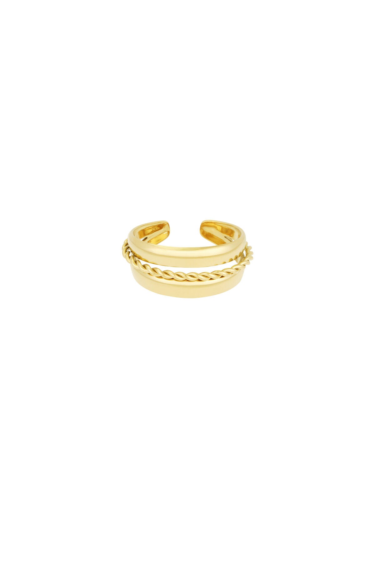 Elegant Statement Ring in Silver & Gold Tones