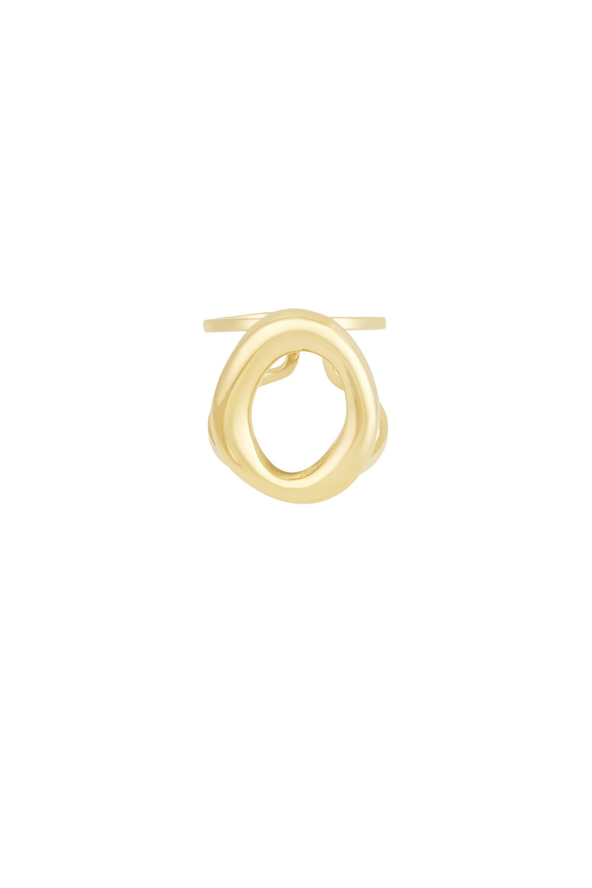 Stylish Statement Ring in Silver & Gold