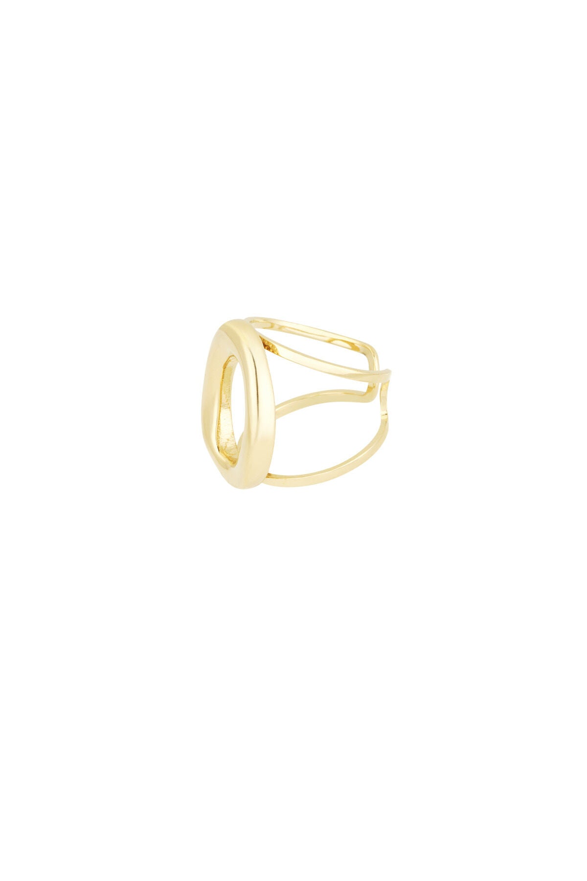 Stylish Statement Ring in Silver & Gold