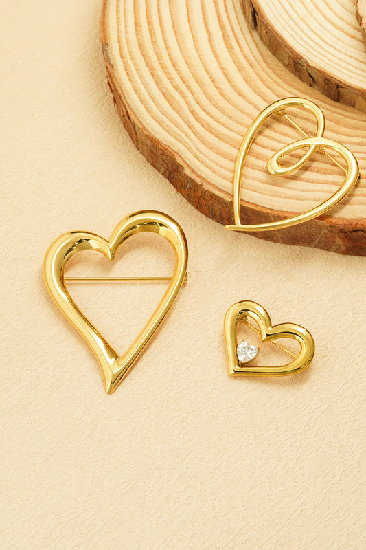Elegant Stainless Steel Brooches in Silver & Gold