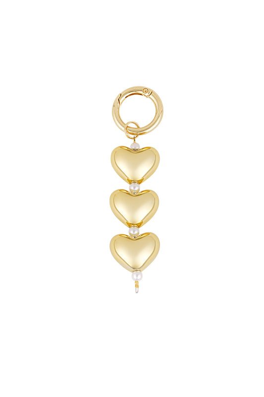 Elegant Gold Heart Bag Charm for Everyday Style