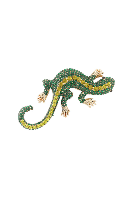 Stylish Alloy Brooch in Green and Fuchsia