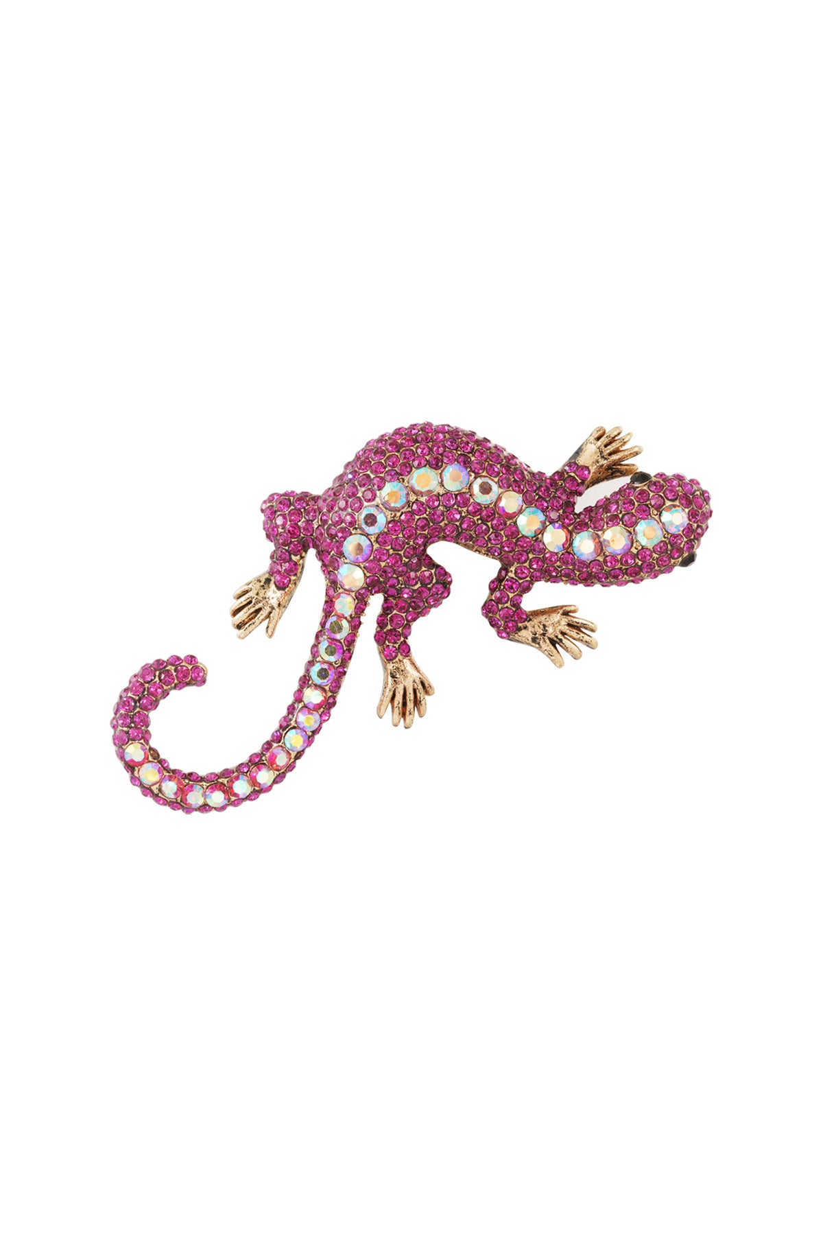 Stylish Alloy Brooch in Green and Fuchsia