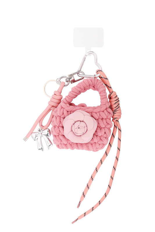 Charming Pink Alloy Bag Charm for Trendy Accessories