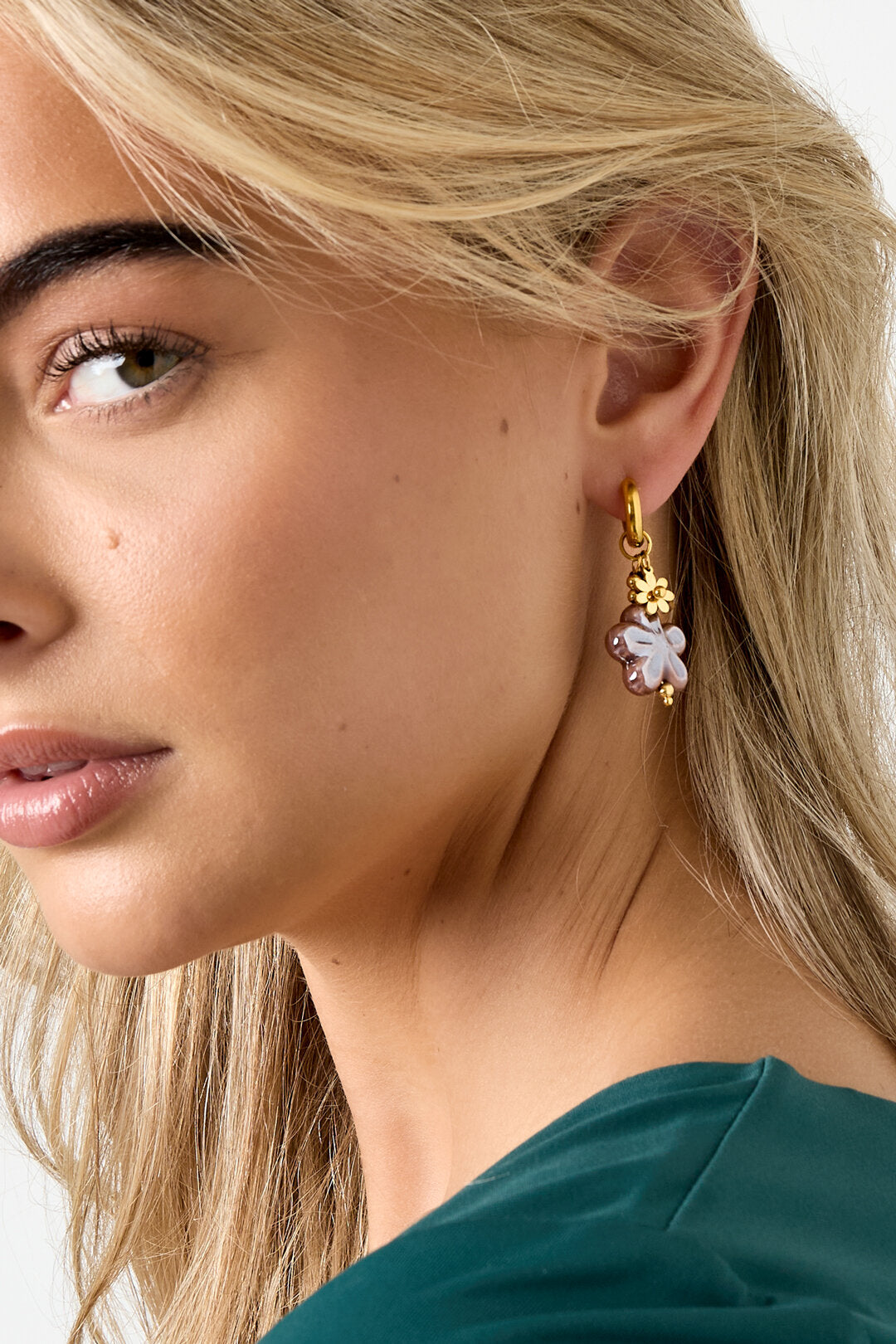 Stylish Stainless Steel Flower Drop Earrings for Women