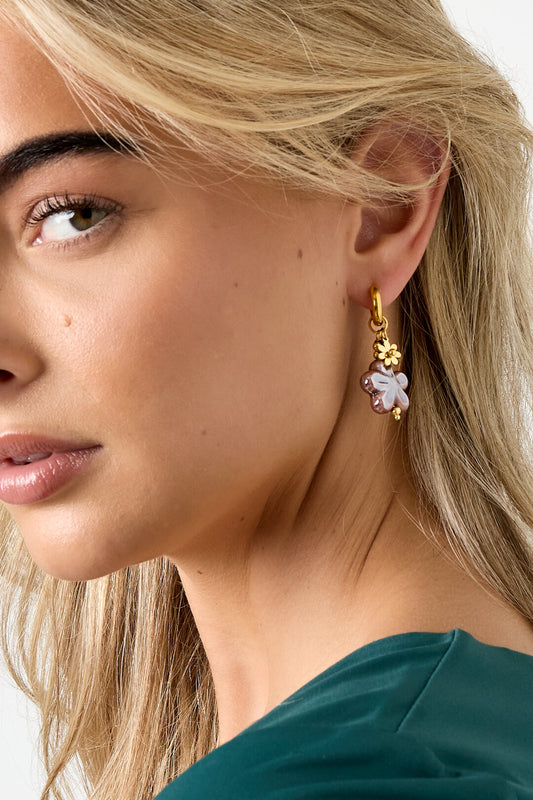 Stylish Stainless Steel Flower Drop Earrings for Women