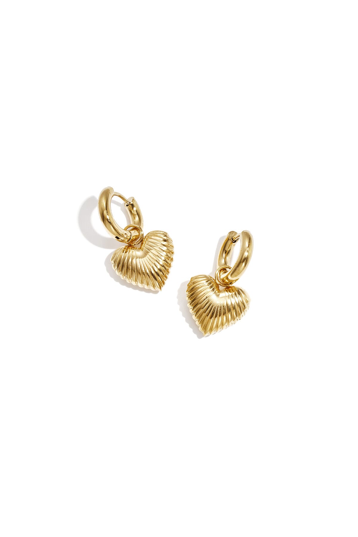 Elegant Gold Heart Drop Earrings for Women