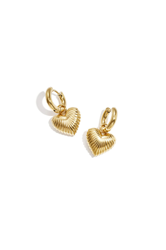 Elegant Gold Heart Drop Earrings for Women
