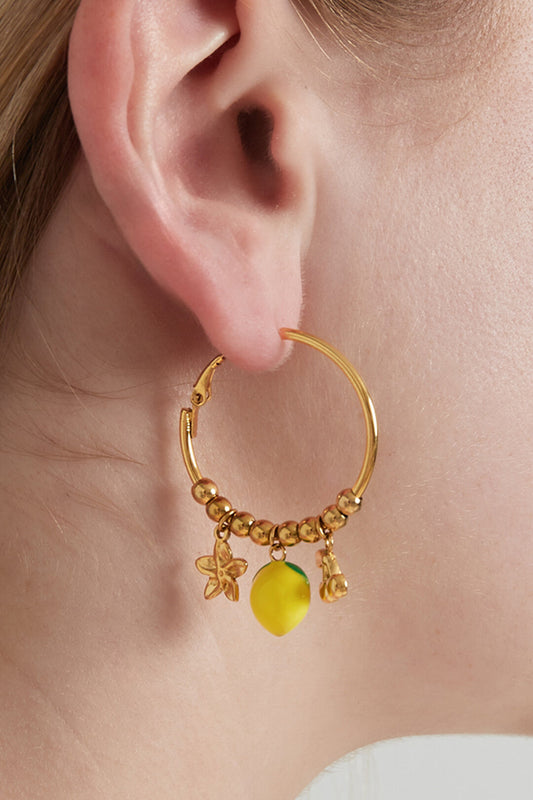14K Gold Plated Fruit Drop Earrings for Spring