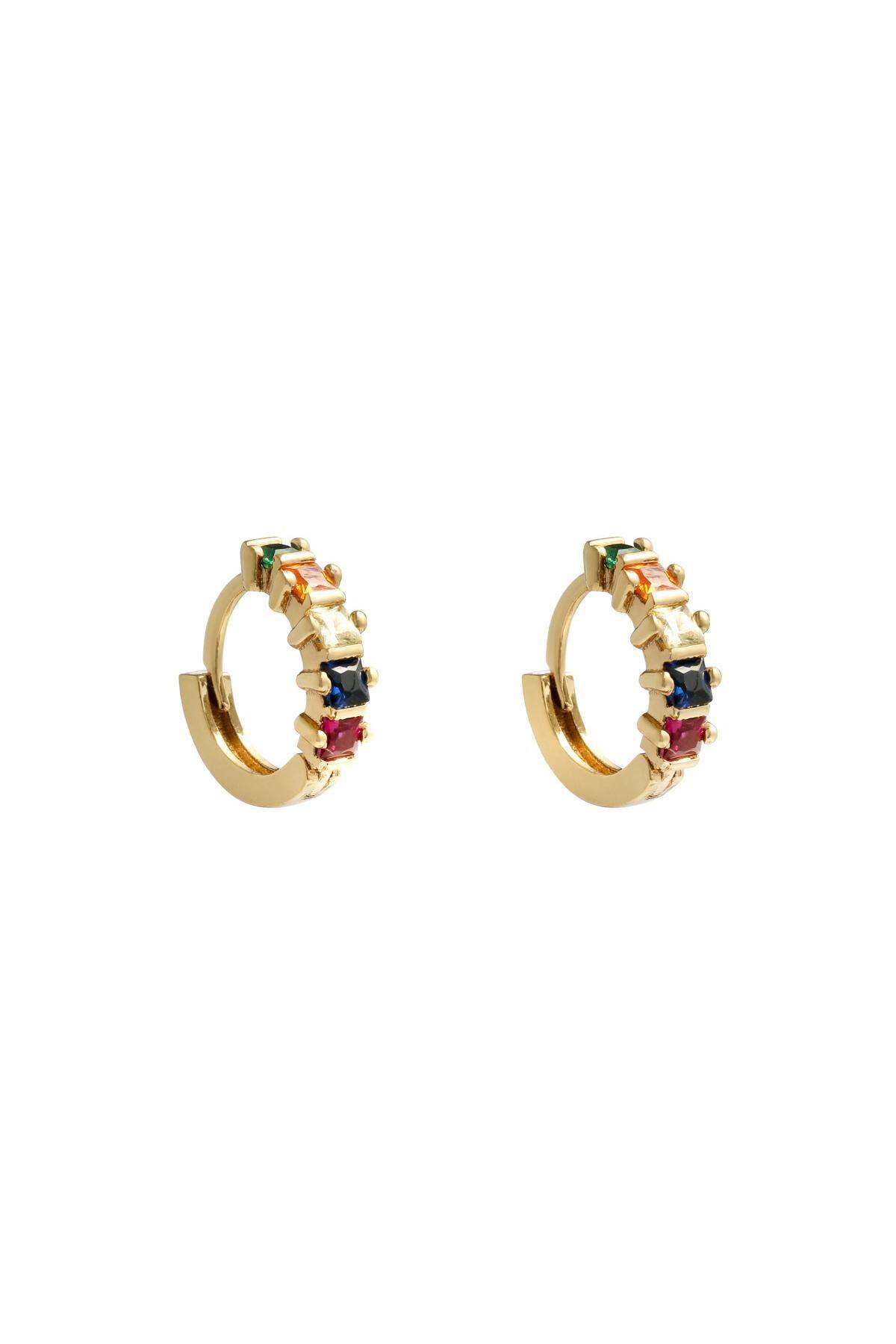 Stylish Gold Hoop Earrings with Rhinestones