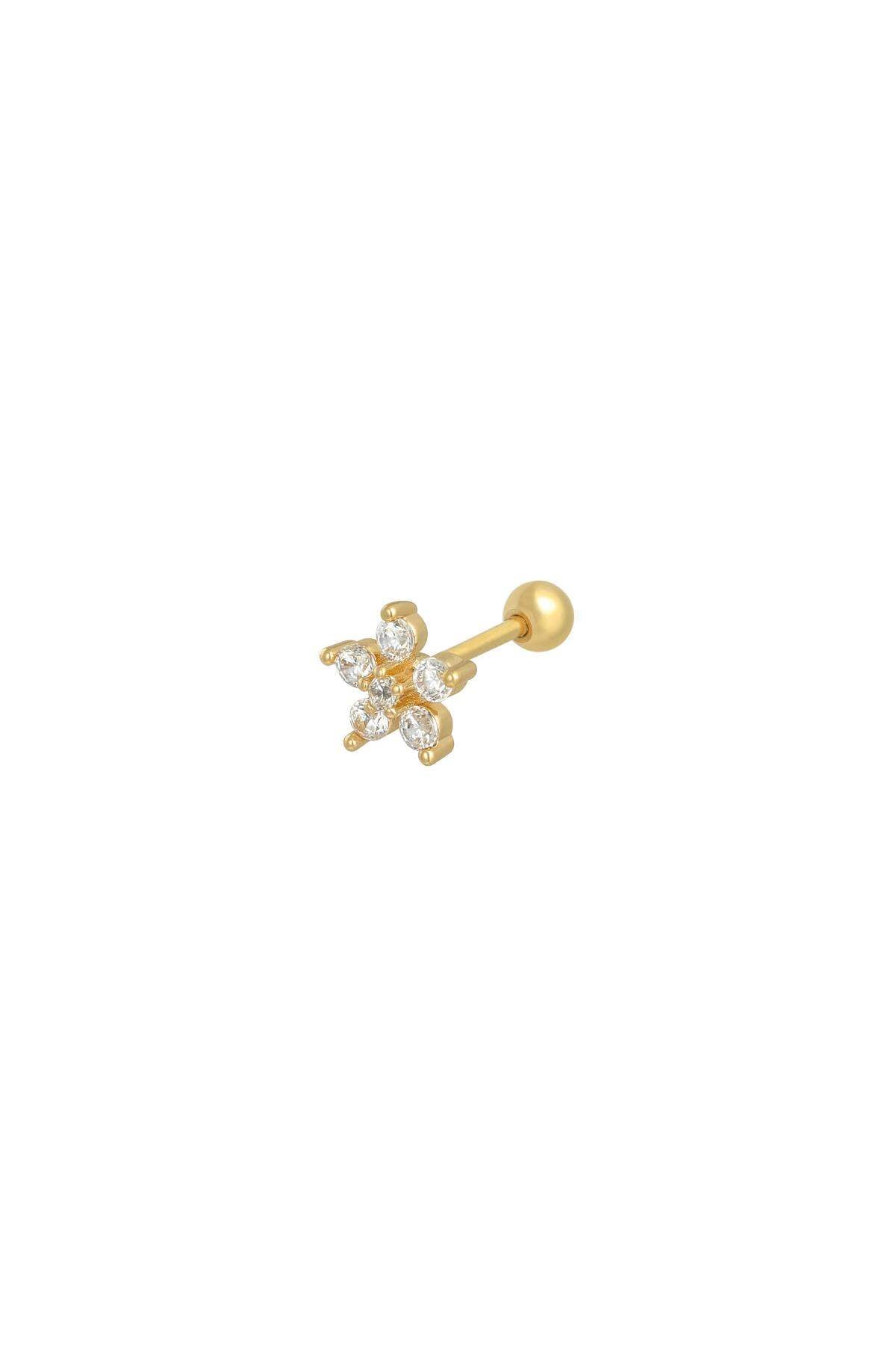 Bloem piercing goud en zilver