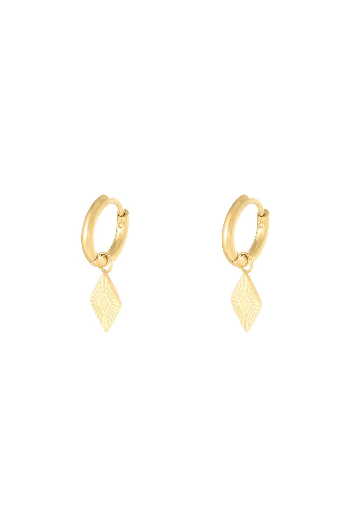Oorbellen Diamond Goud kleur Stainless Steel