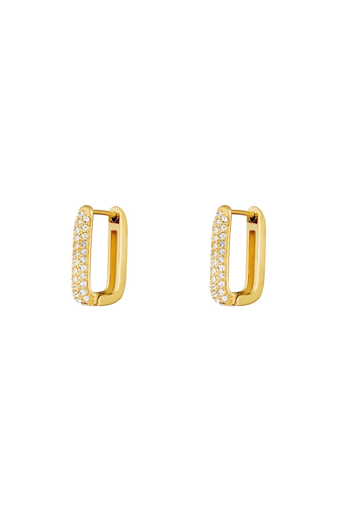 Stylish Stainless Steel Hoop Earrings with Zircon