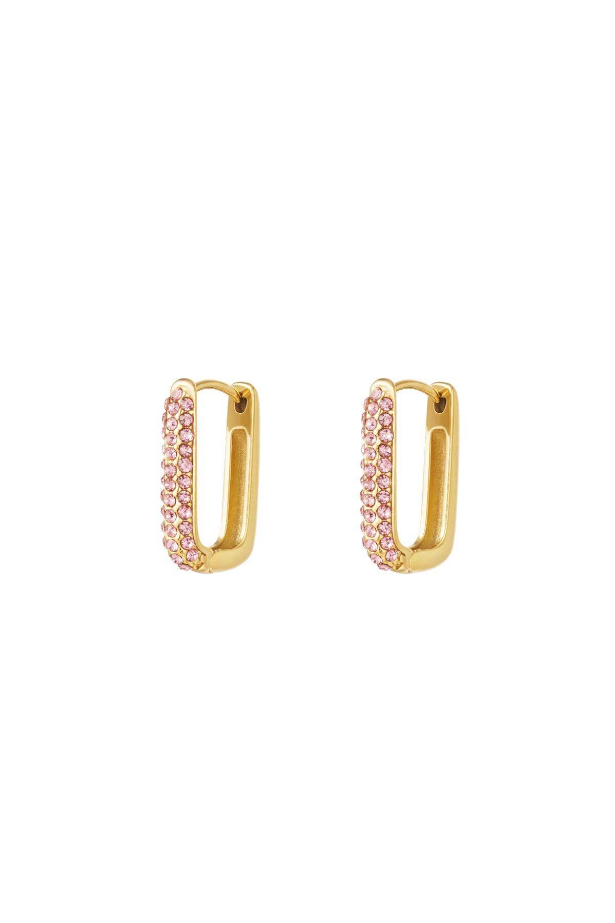Stylish Stainless Steel Hoop Earrings with Zircon