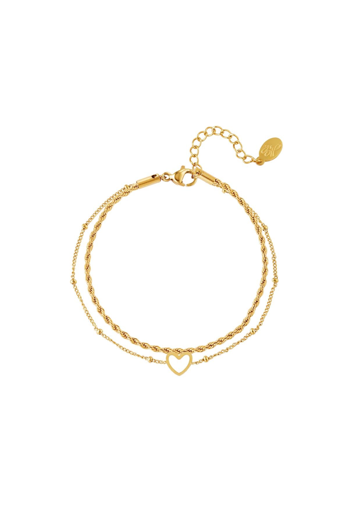 Meerlaagse roestvrijstalen armband Goud kleur Stainless Steel