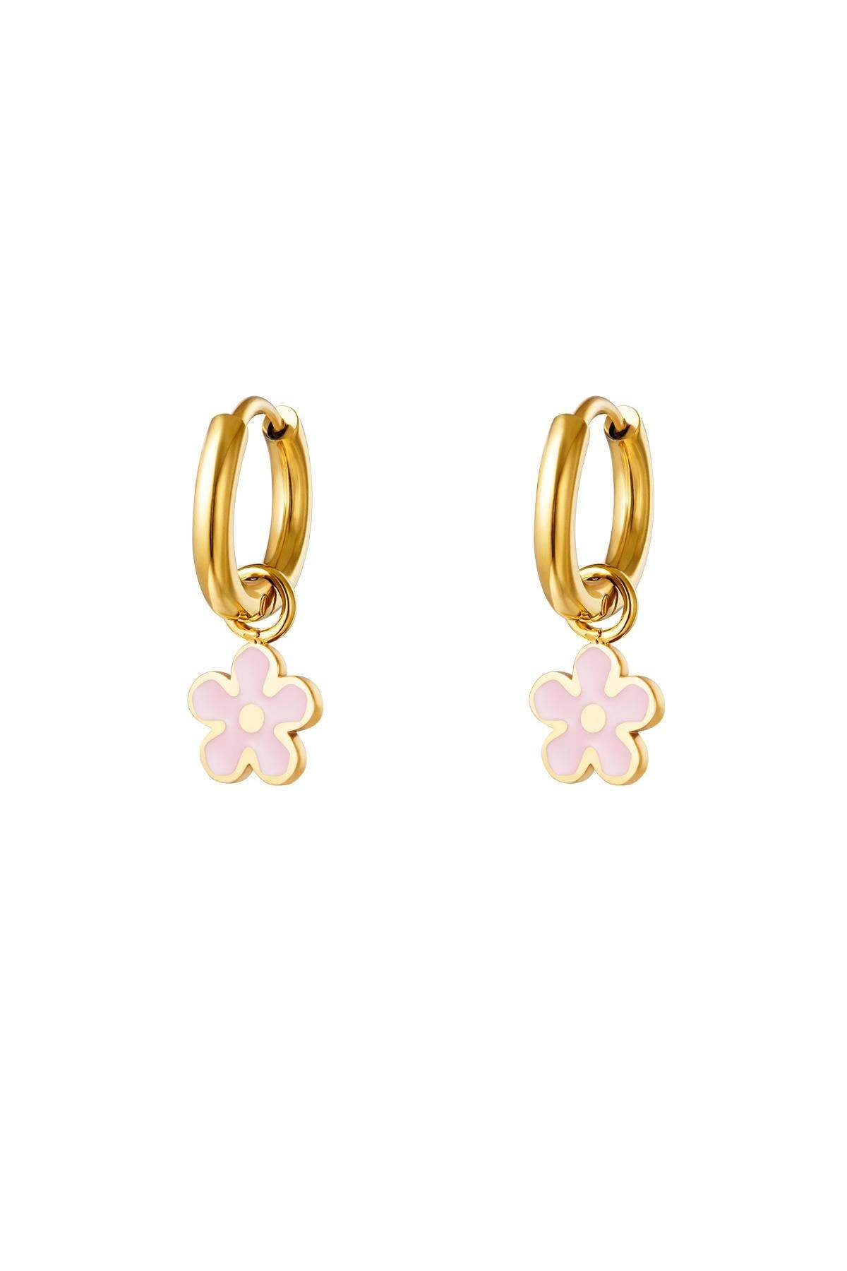 Stylish Stainless Steel Flower Drop Earrings