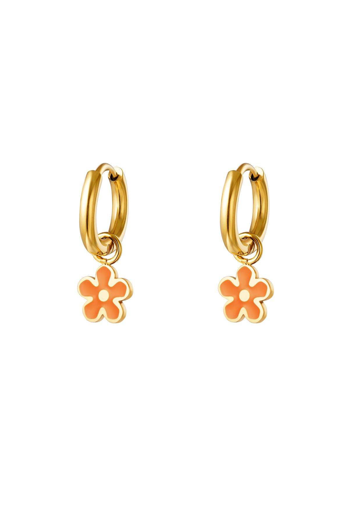 Stylish Stainless Steel Flower Drop Earrings