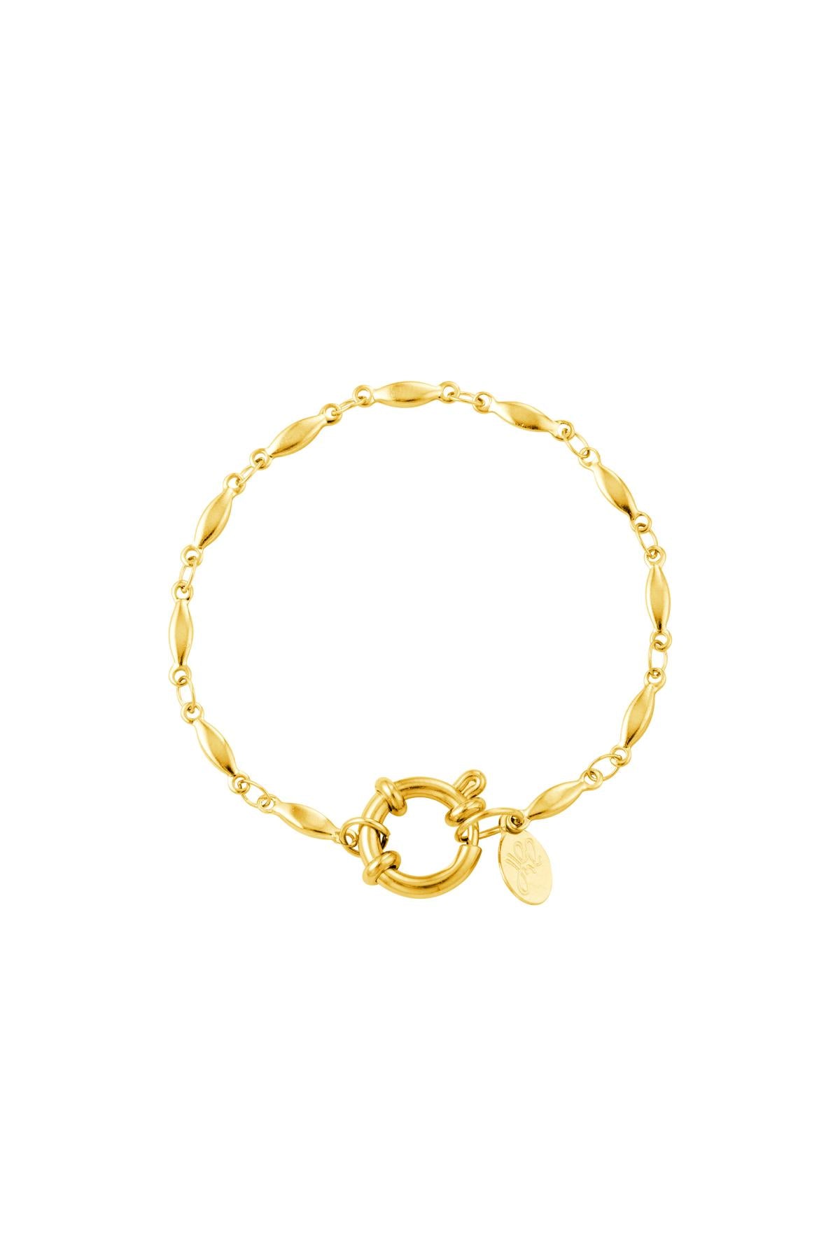 Armband ovale ketting Goud kleur Stainless Steel