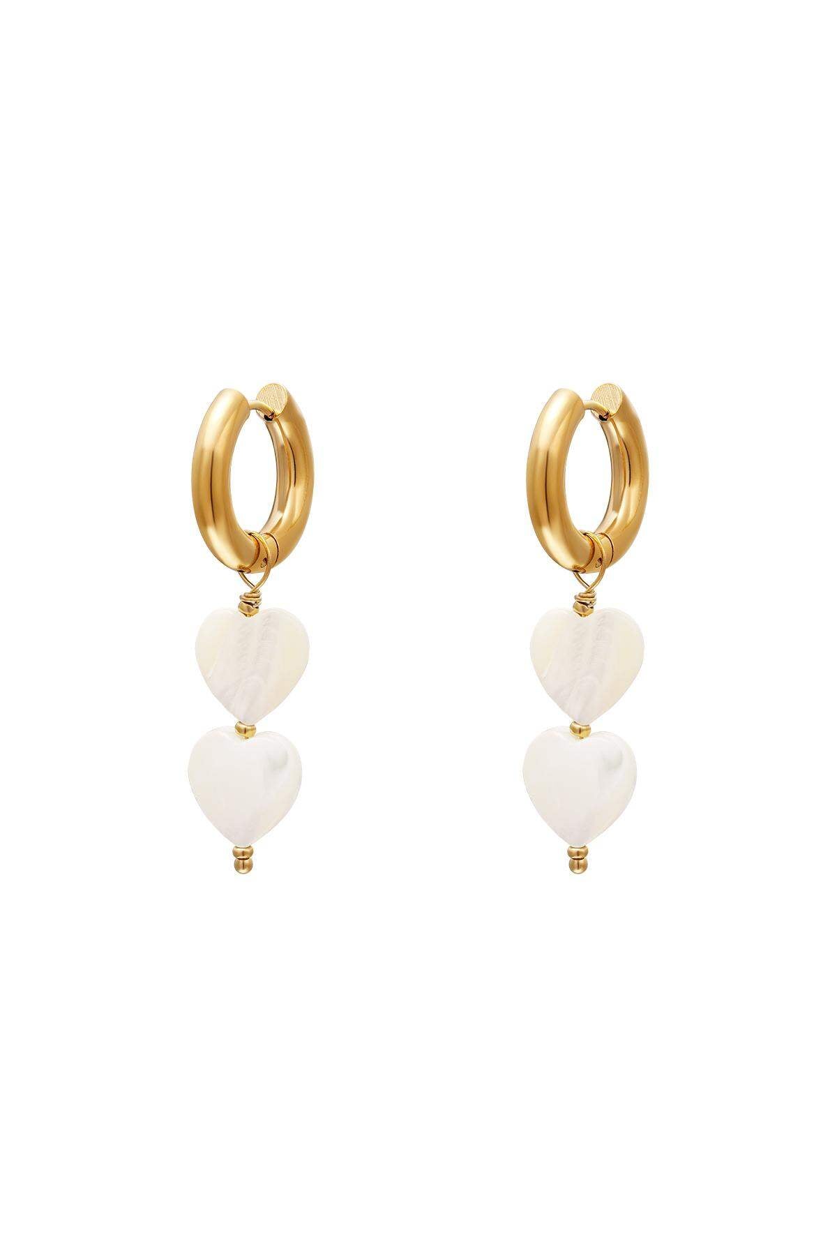 Elegant Silver & White Gold Shell Beads Earrings