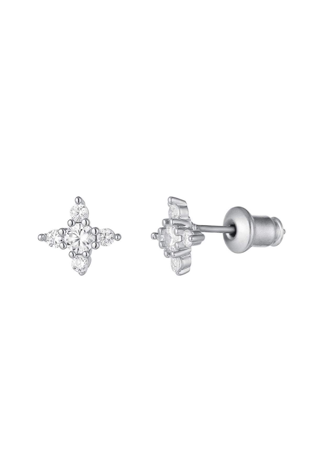Elegant Rhinestone Stud Earrings in Silver & Gold