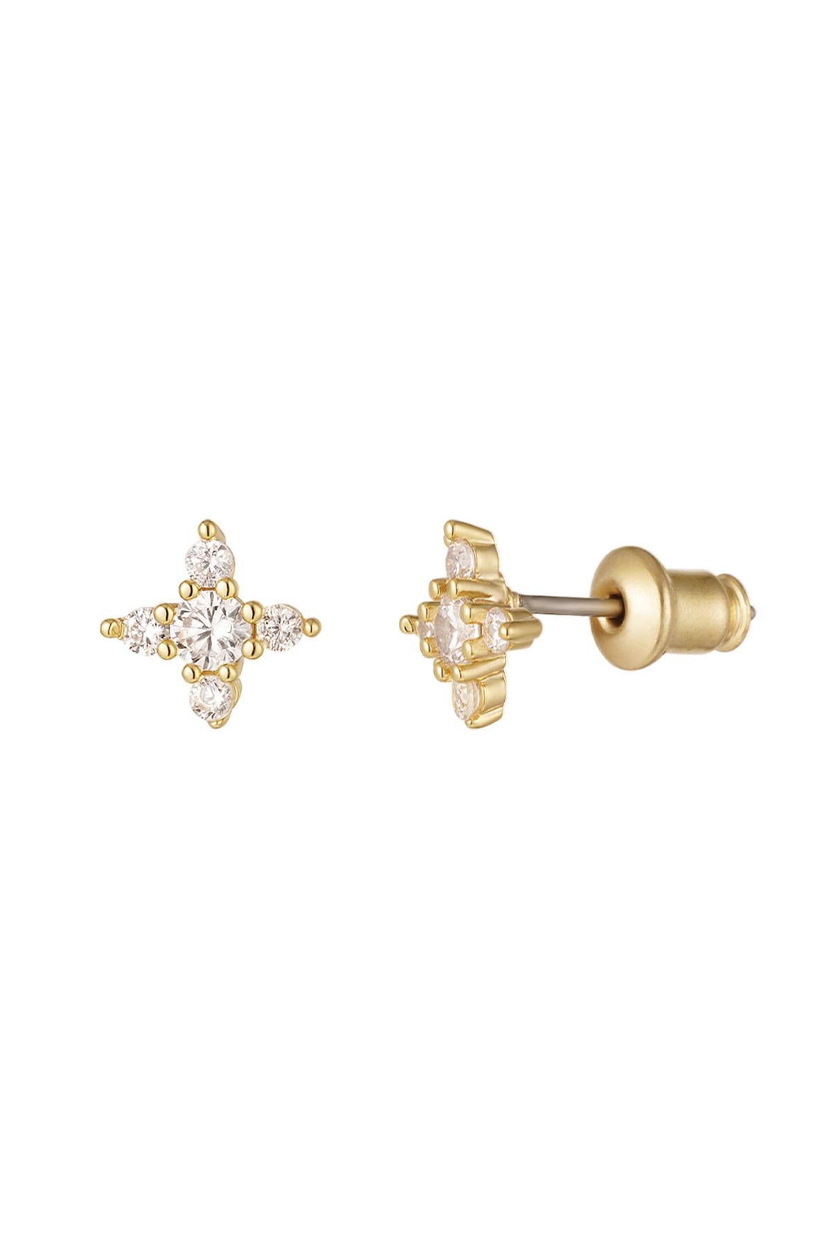 Elegant Rhinestone Stud Earrings in Silver & Gold