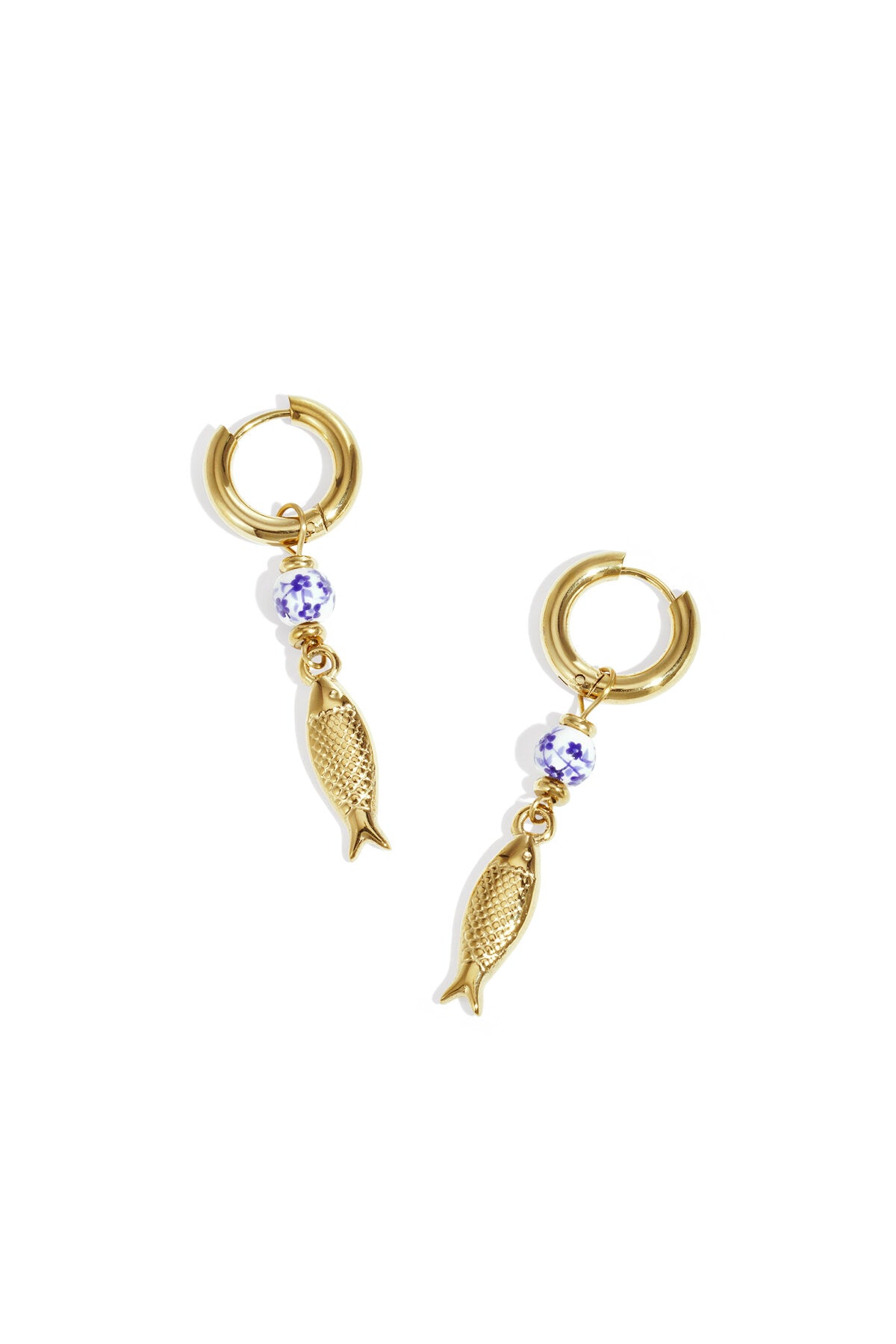 Stylish Gold Fish Dangle Earrings for Spring/Summer
