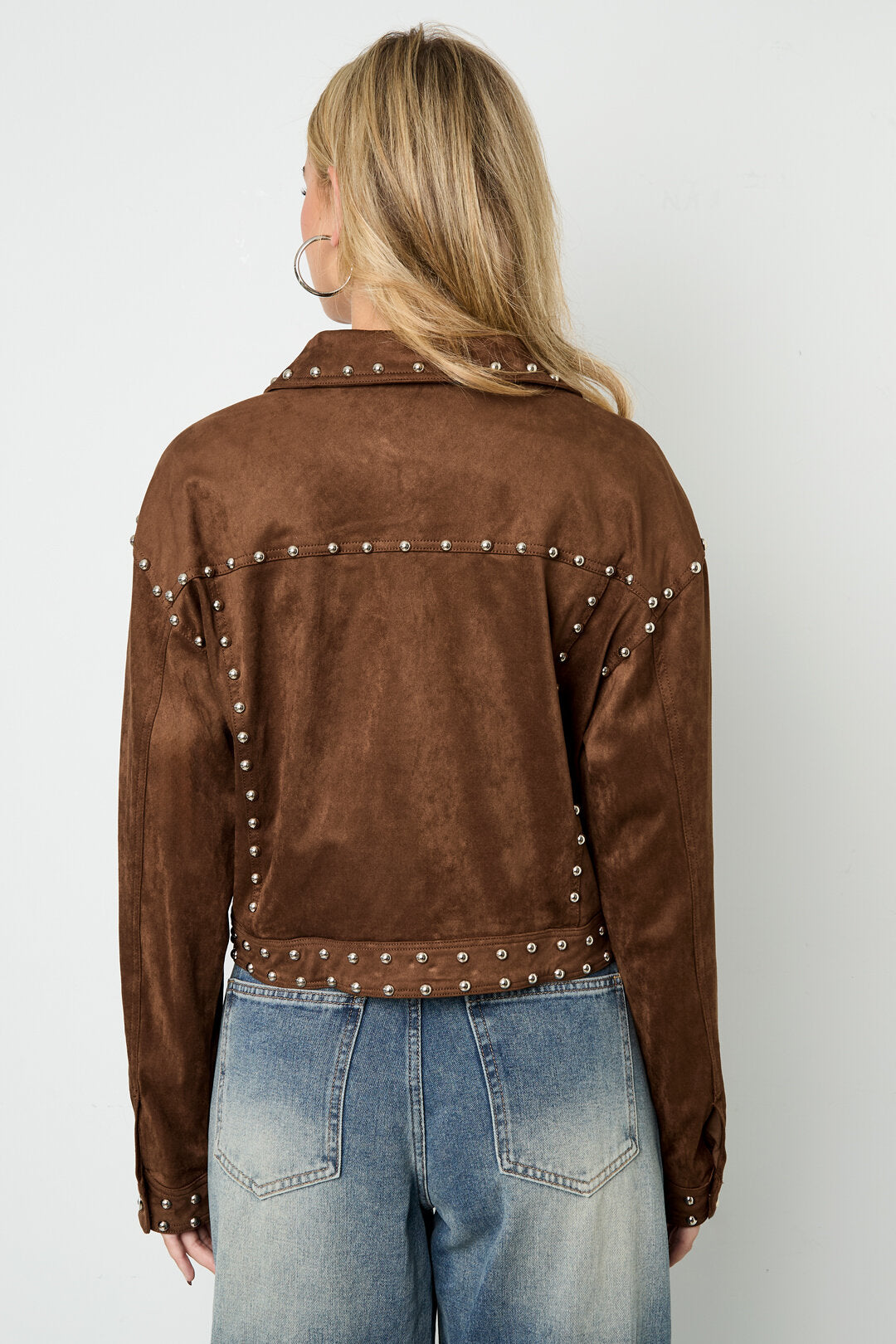 Elegant Khaki & Dark Brown Woven Jacket for Fall/Winter