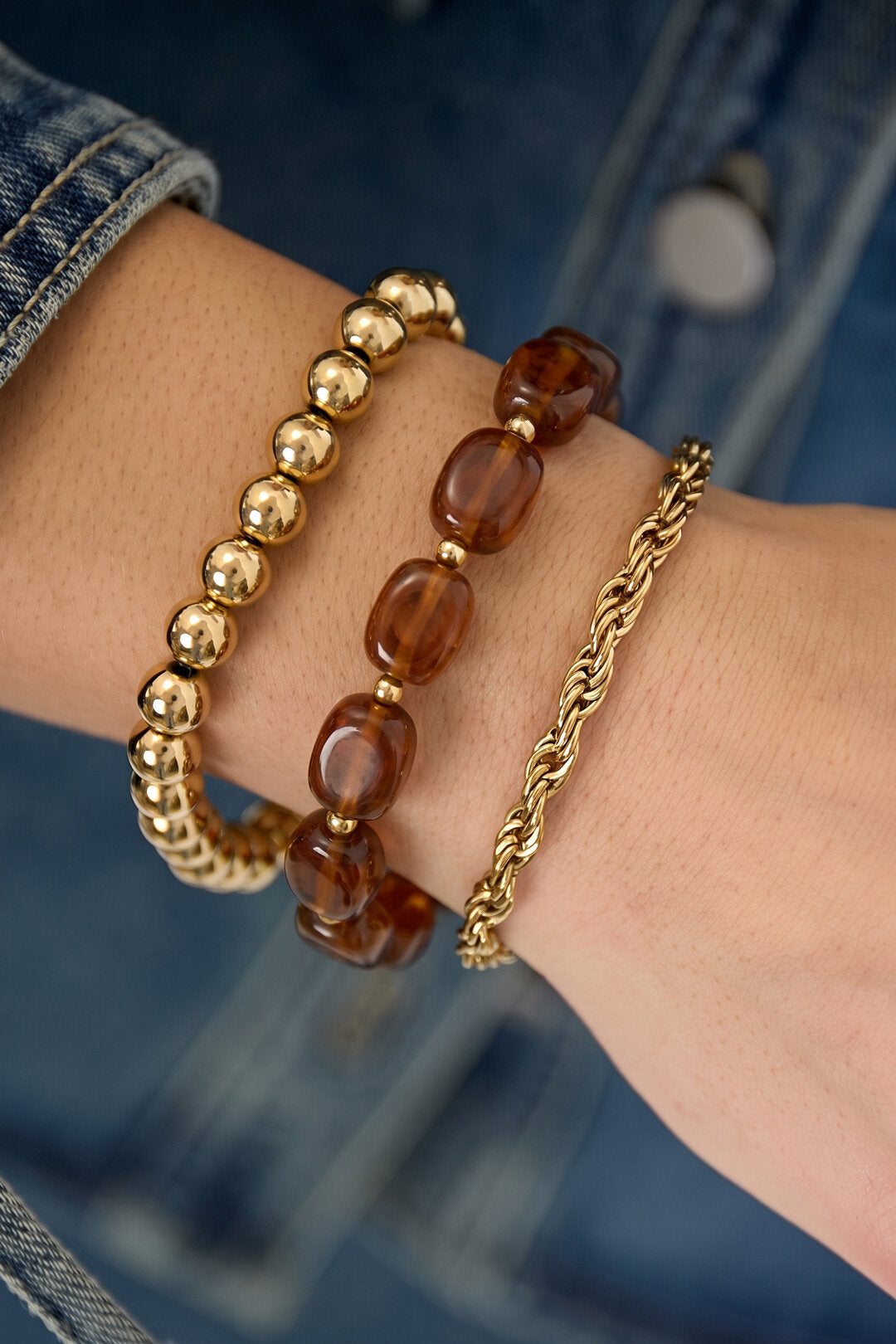 Chic Stainless Steel Beaded Bracelets for Women
