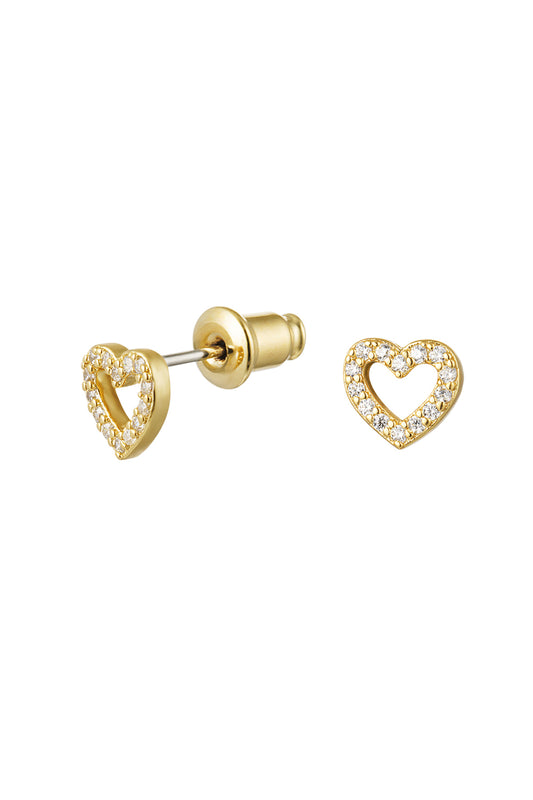 Elegant Rhinestone Stud Earrings in Silver & Gold