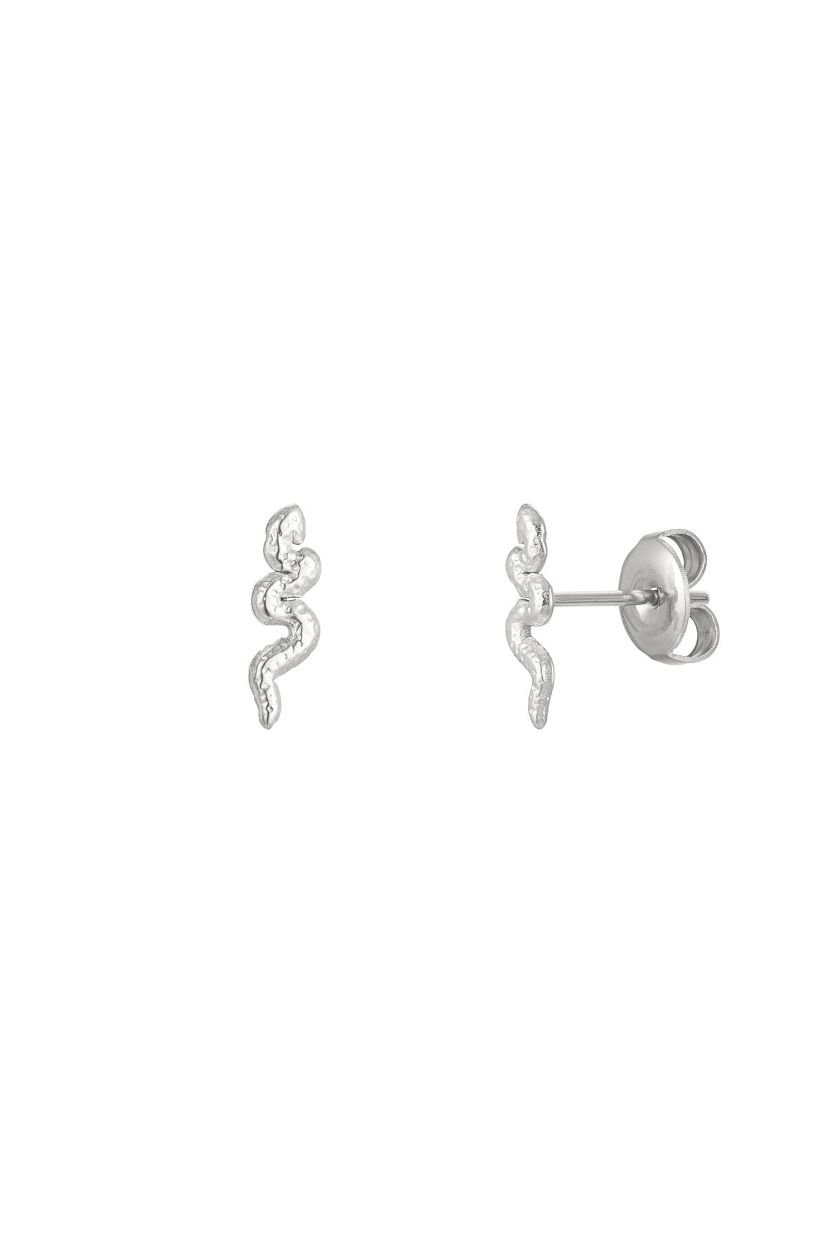 Stylish Mini Stainless Steel Stud Earrings - Silver & Gold