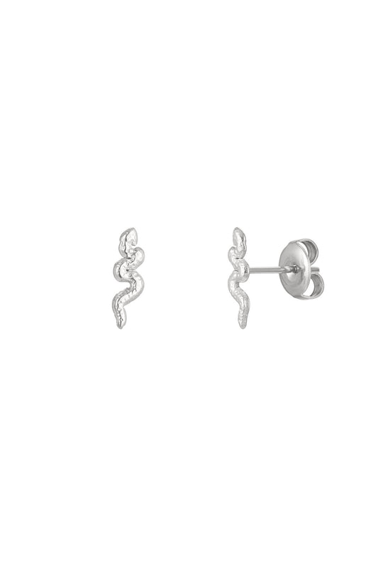 Stylish Mini Stainless Steel Stud Earrings - Silver & Gold