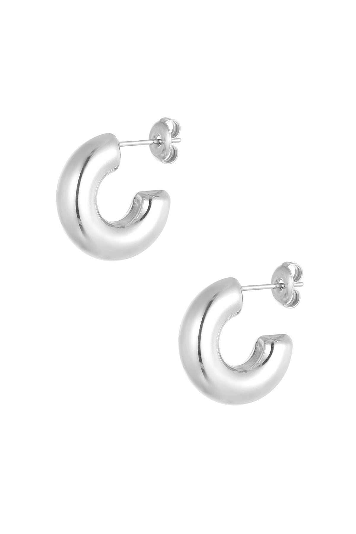 Stylish Stainless Steel Hoop Earrings in Silver & Gold