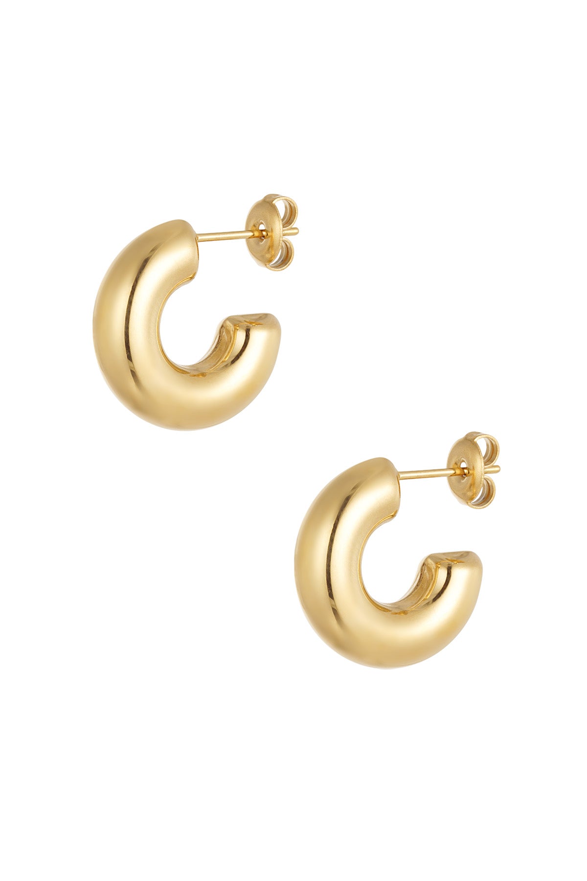 Stylish Stainless Steel Hoop Earrings in Silver & Gold