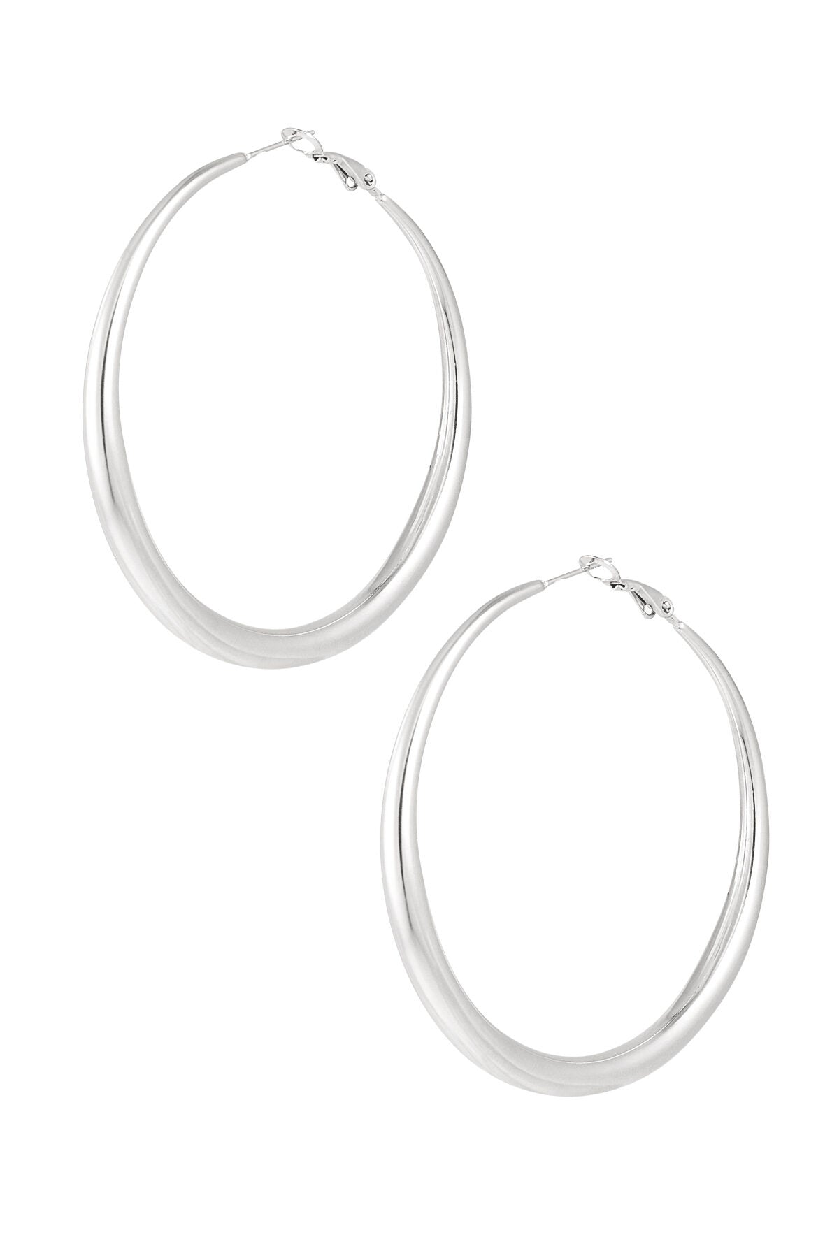 Elegant Stainless Steel Hoop Earrings - Silver & Gold