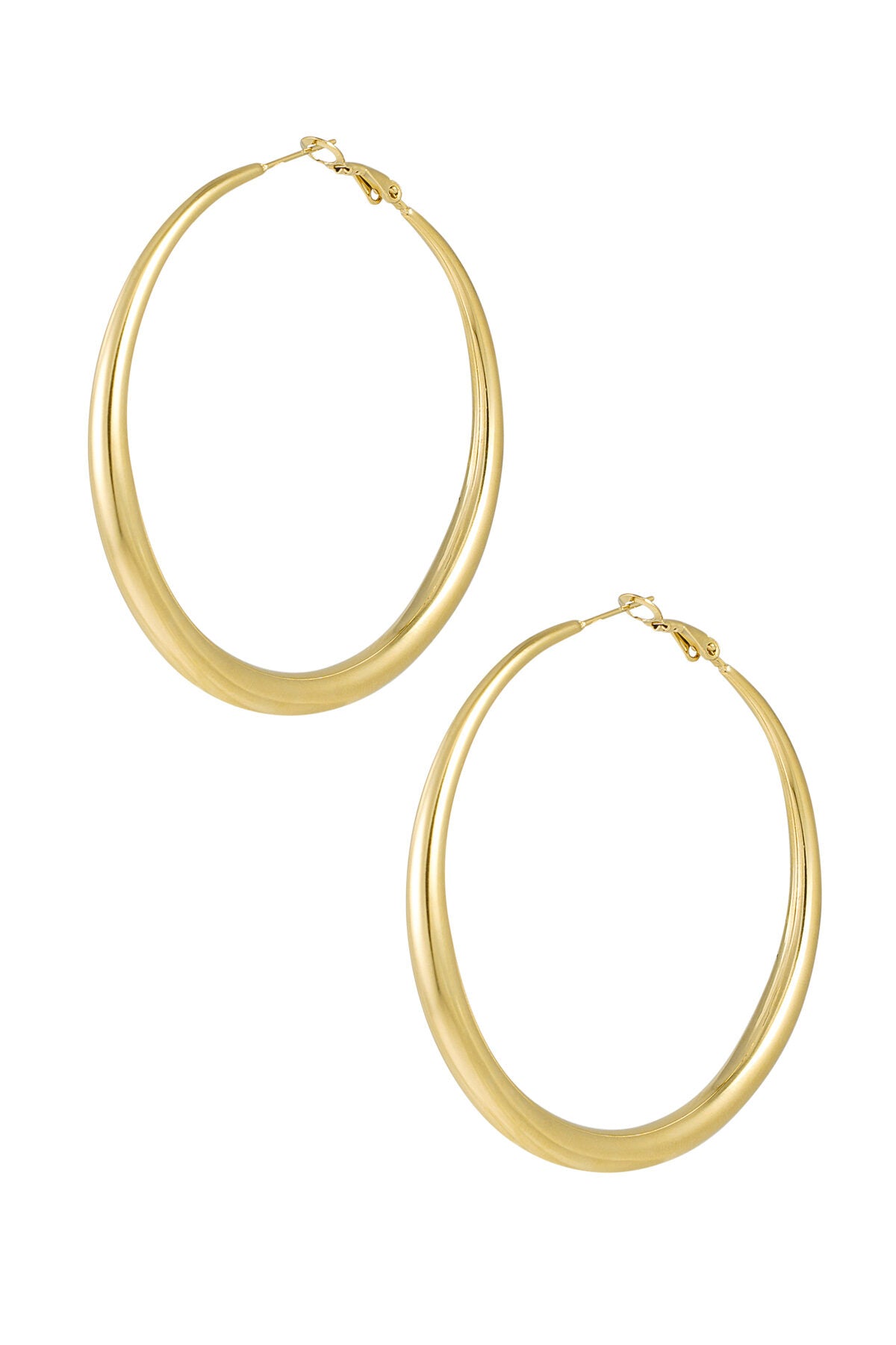 Elegant Stainless Steel Hoop Earrings - Silver & Gold