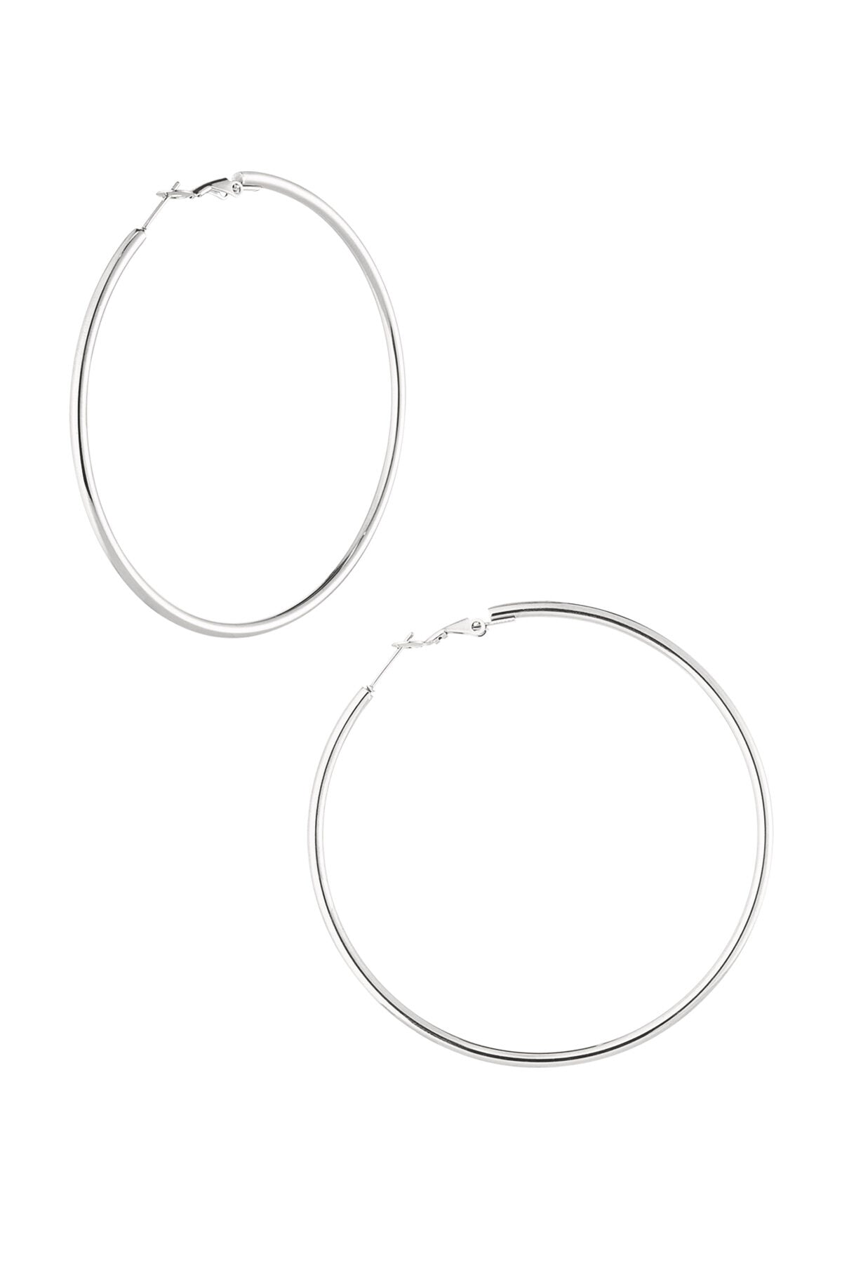 Stylish Stainless Steel Hoop Earrings - Silver & Gold