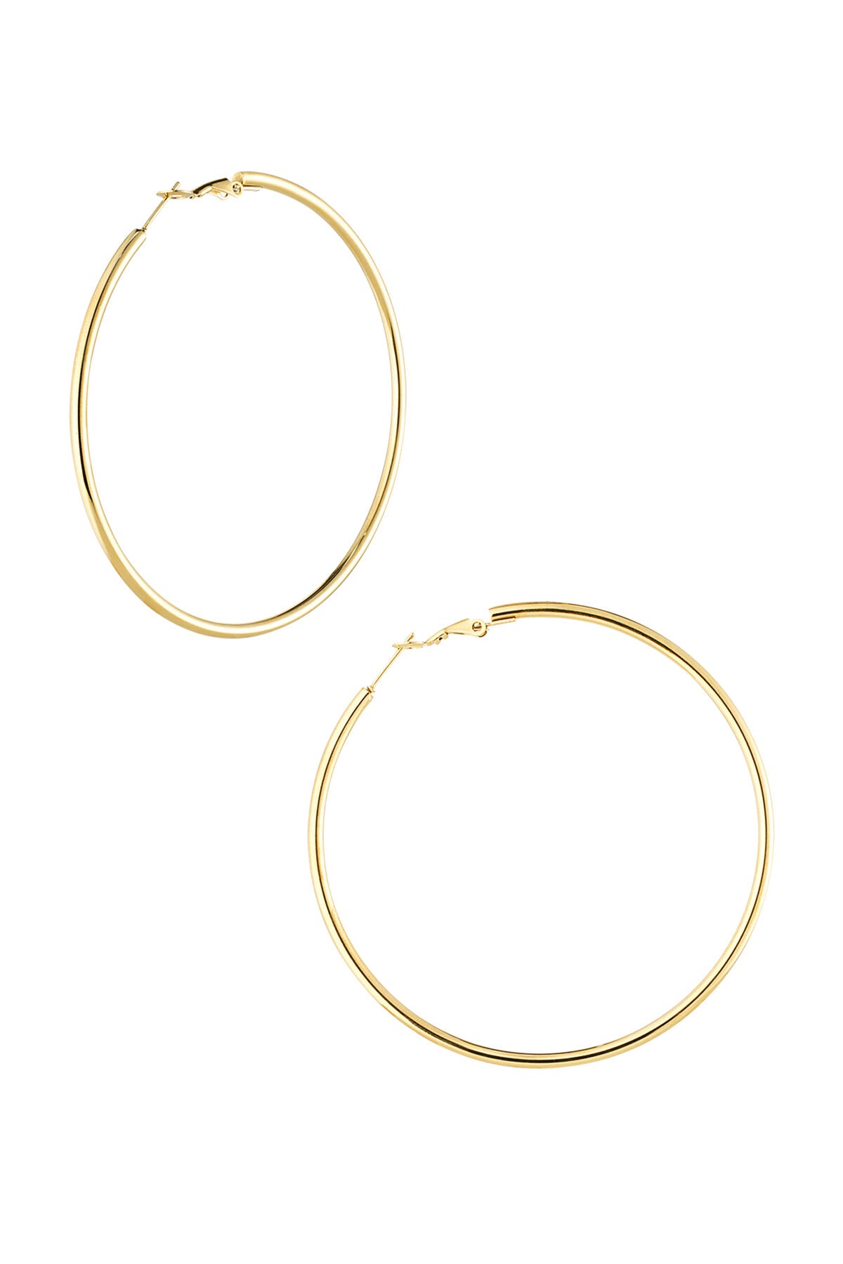 Stylish Stainless Steel Hoop Earrings - Silver & Gold