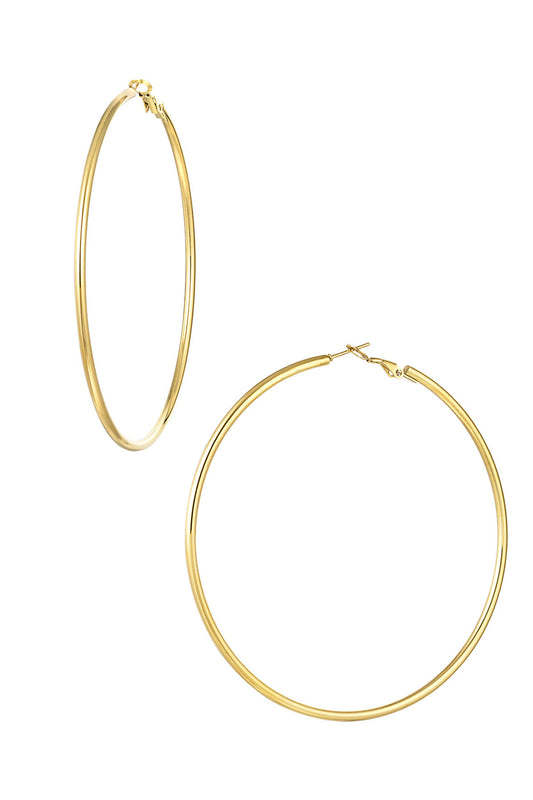Elegant 14K Gold Plated Hoop Earrings for Everyday Glam