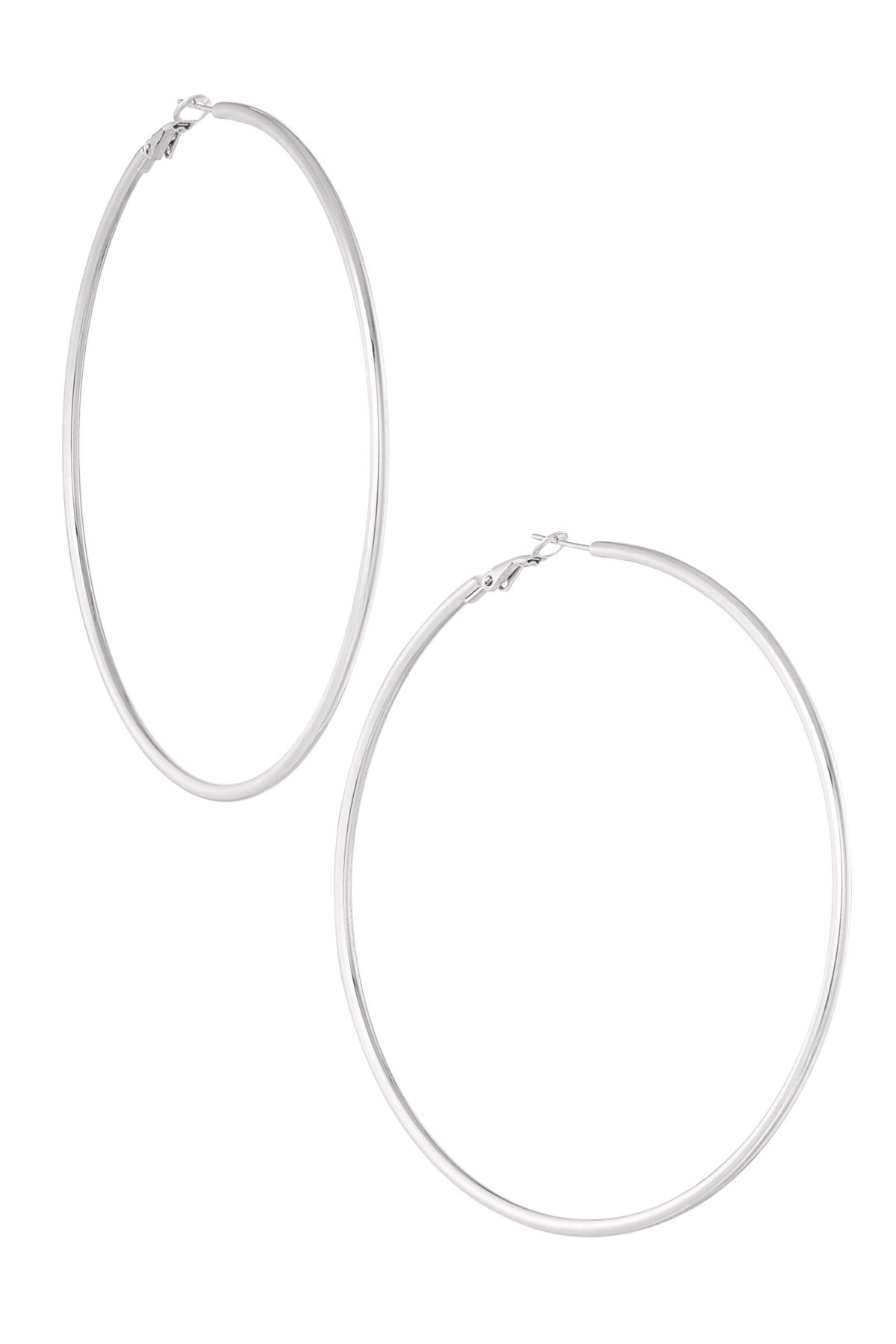 Stylish Stainless Steel Hoop Earrings - Silver & Gold