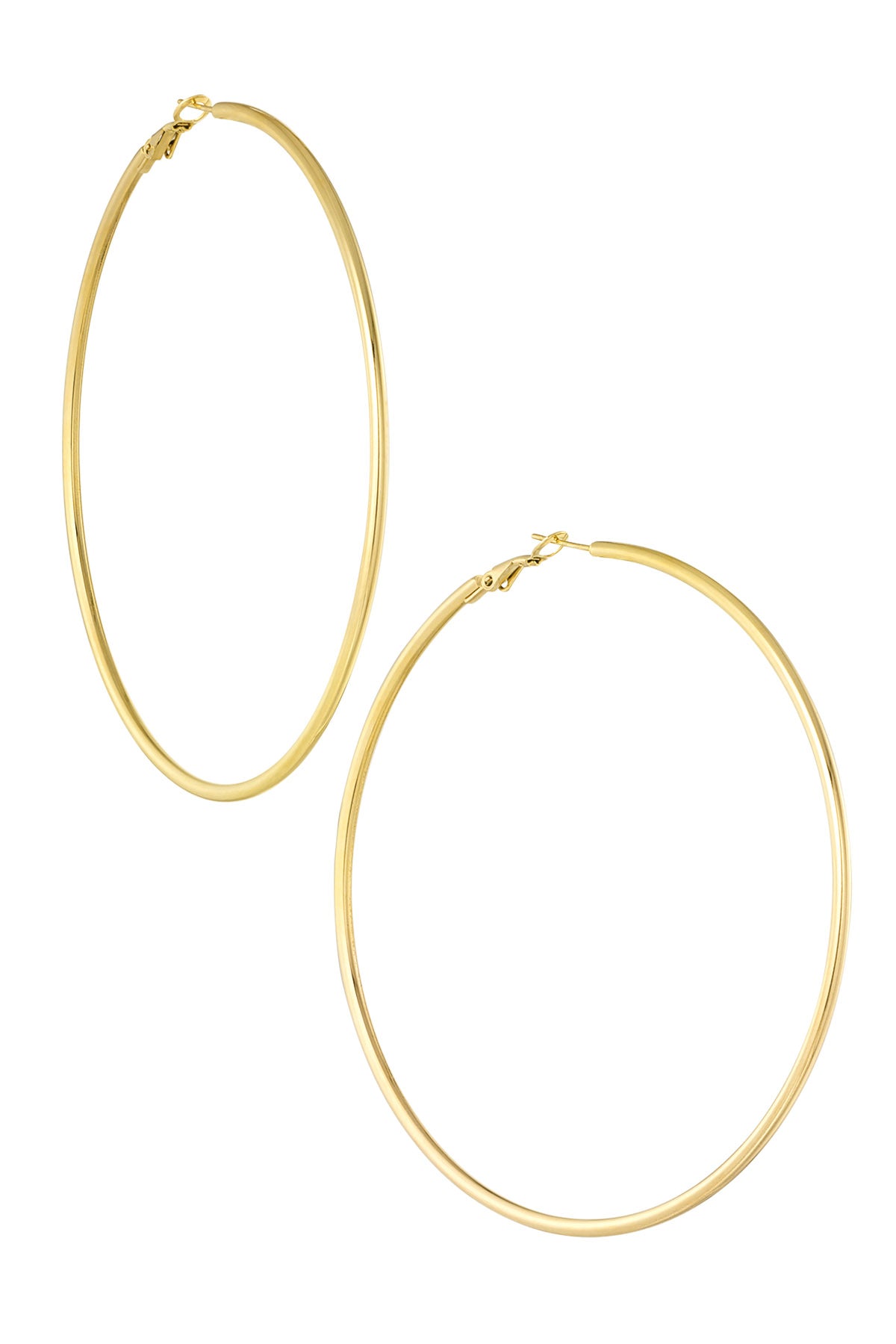 Stylish Stainless Steel Hoop Earrings - Silver & Gold