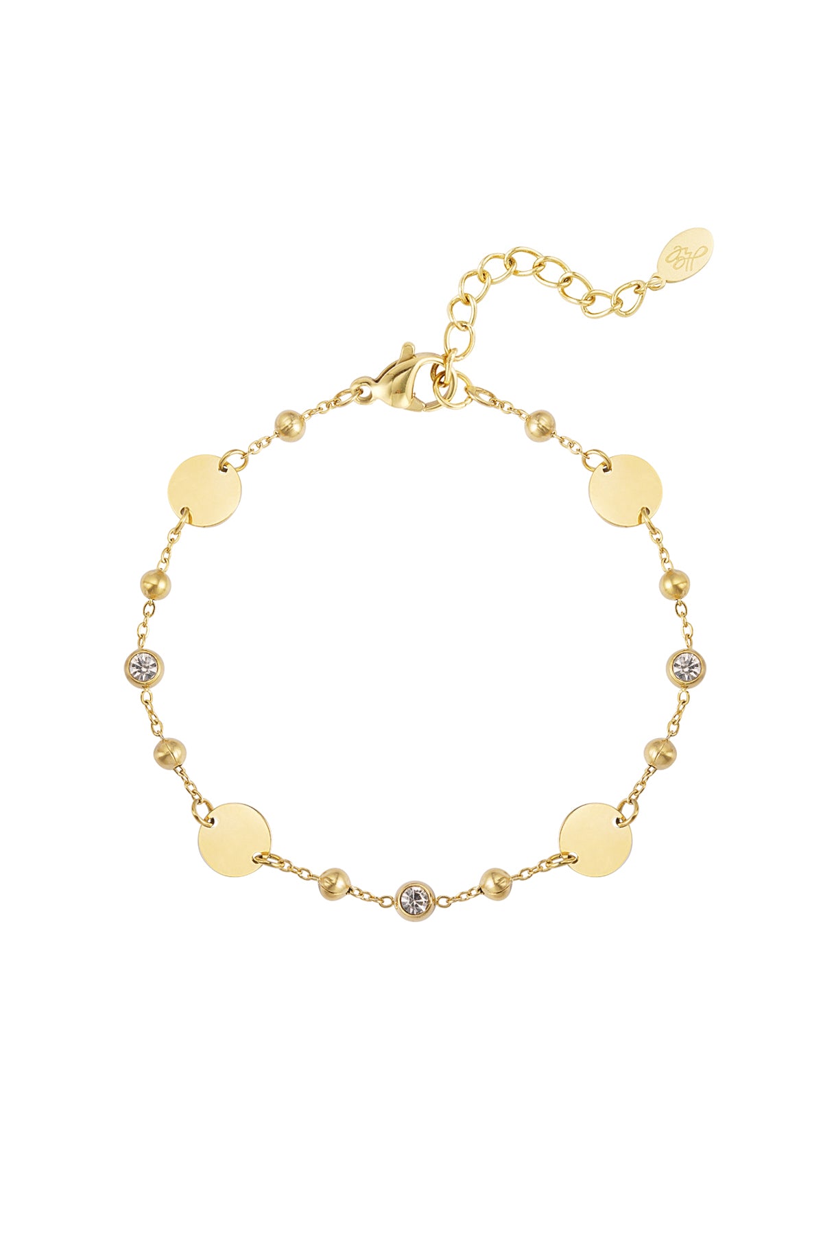 armband ronde party met steentjes