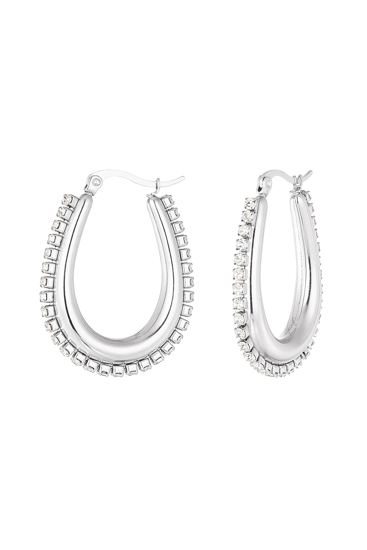 Stylish Statement Hoop Earrings in Silver & Gold