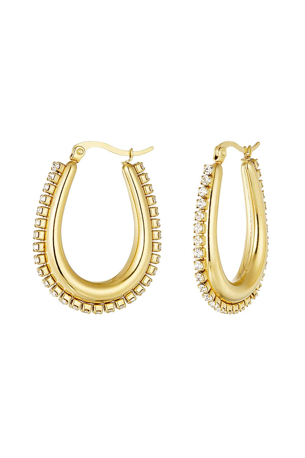 Stylish Statement Hoop Earrings in Silver & Gold