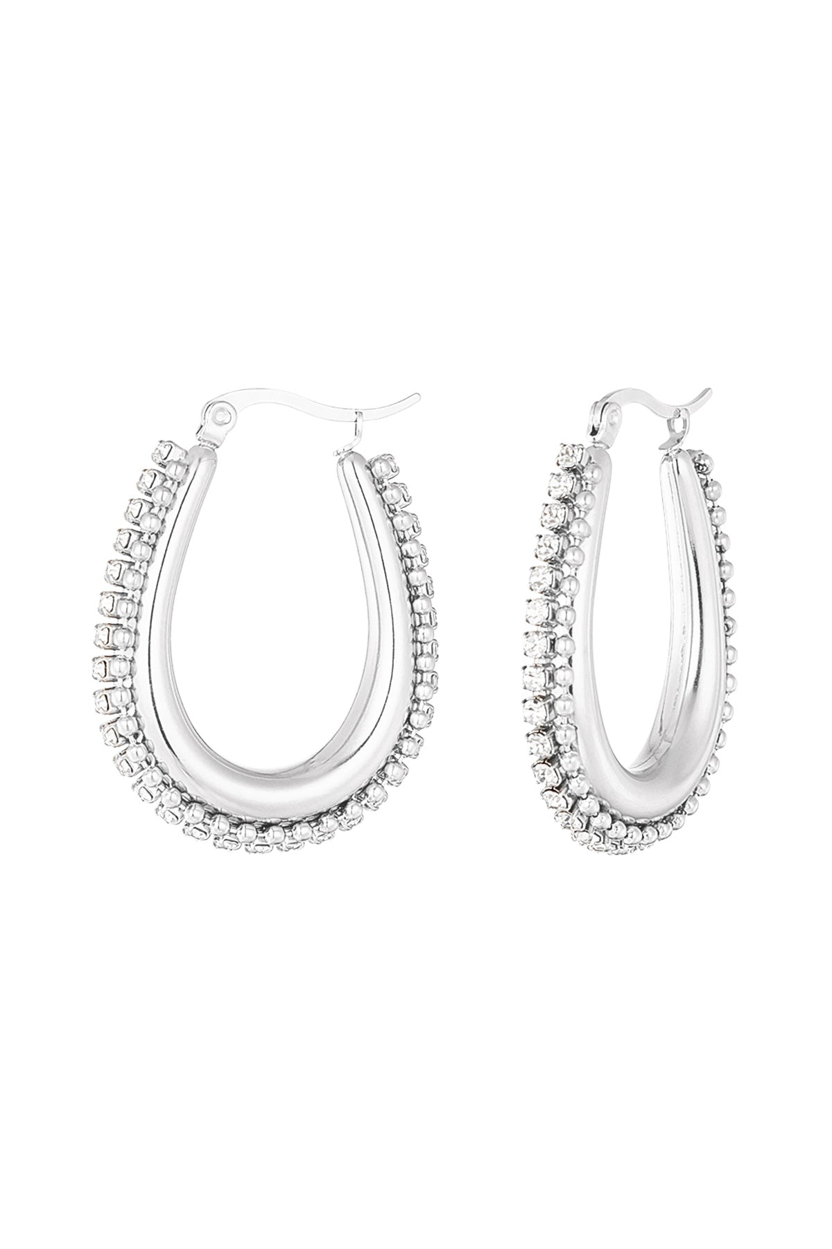 Stylish Statement Hoop Earrings in Silver and Gold