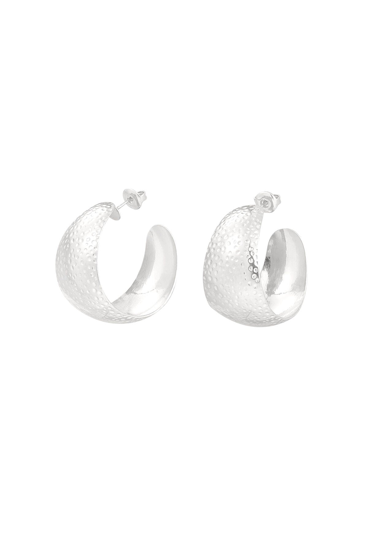 Stylish Stainless Steel Hoop Earrings - Silver & Gold