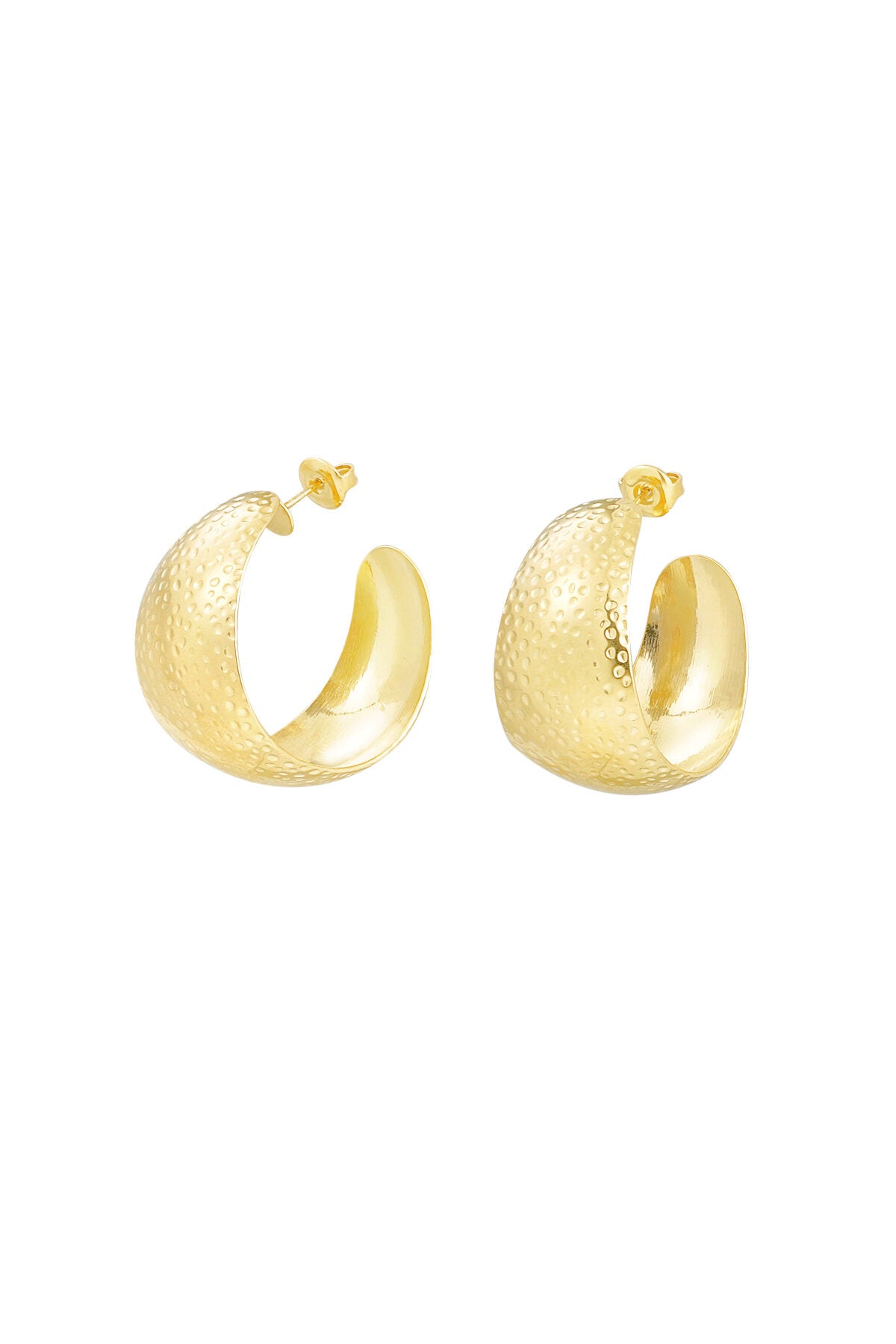 Stylish Stainless Steel Hoop Earrings - Silver & Gold