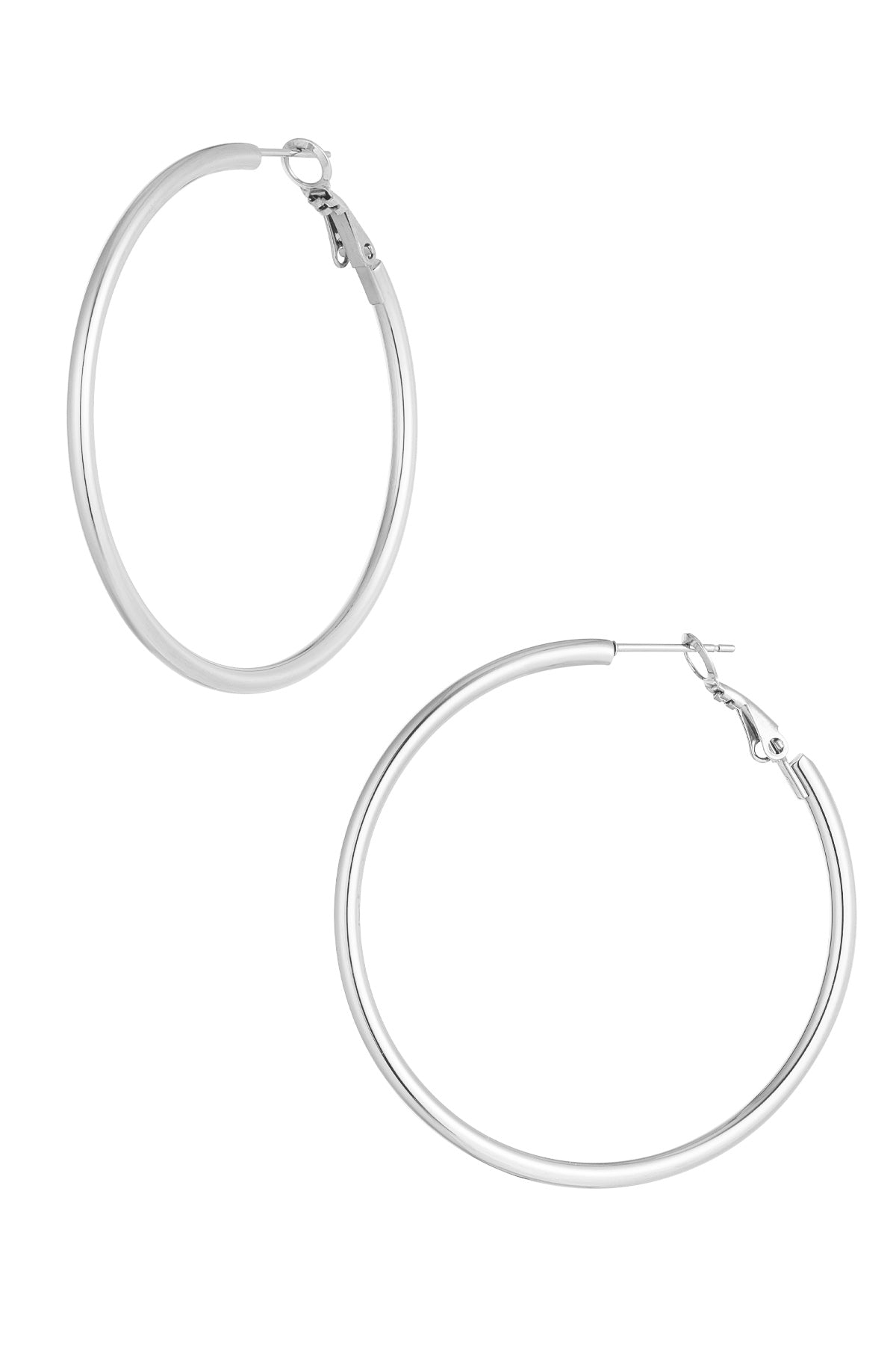 Stylish Stainless Steel Hoop Earrings in Silver & Gold