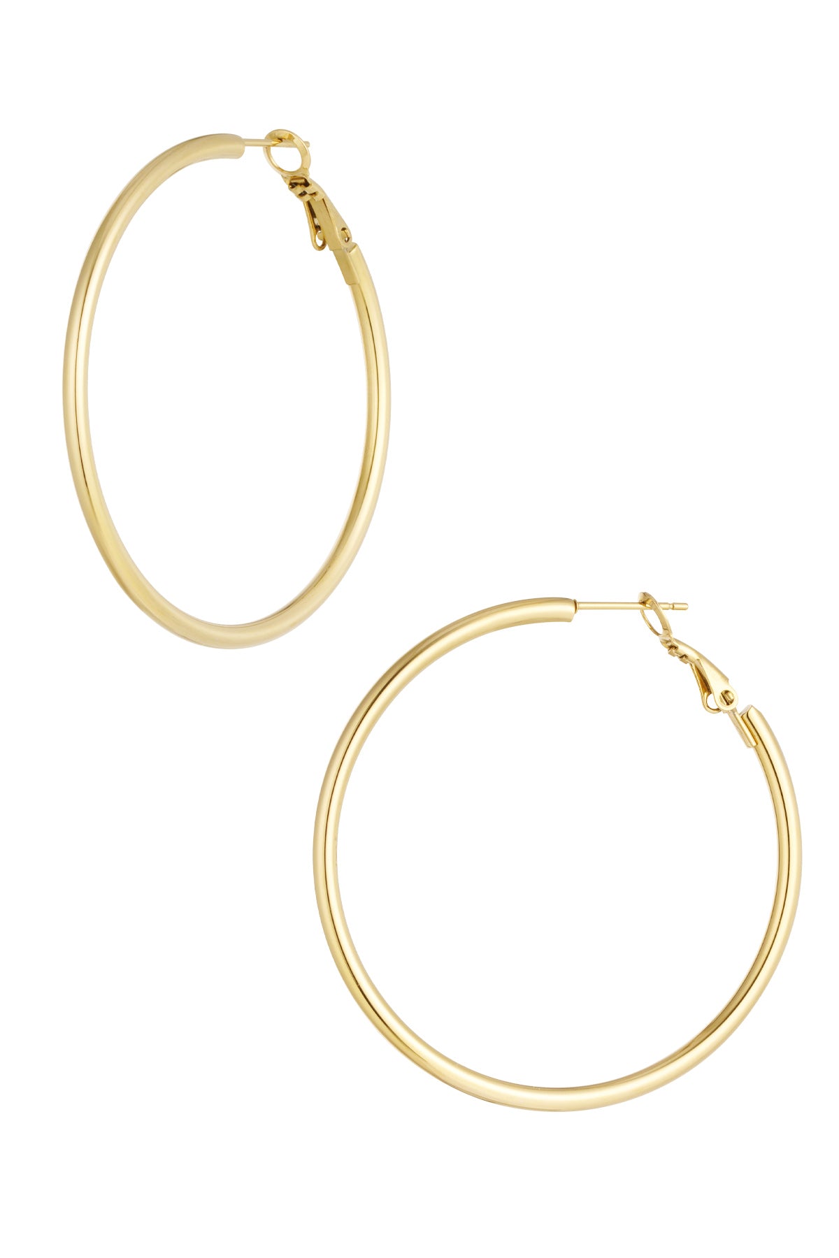 Stylish Stainless Steel Hoop Earrings in Silver & Gold