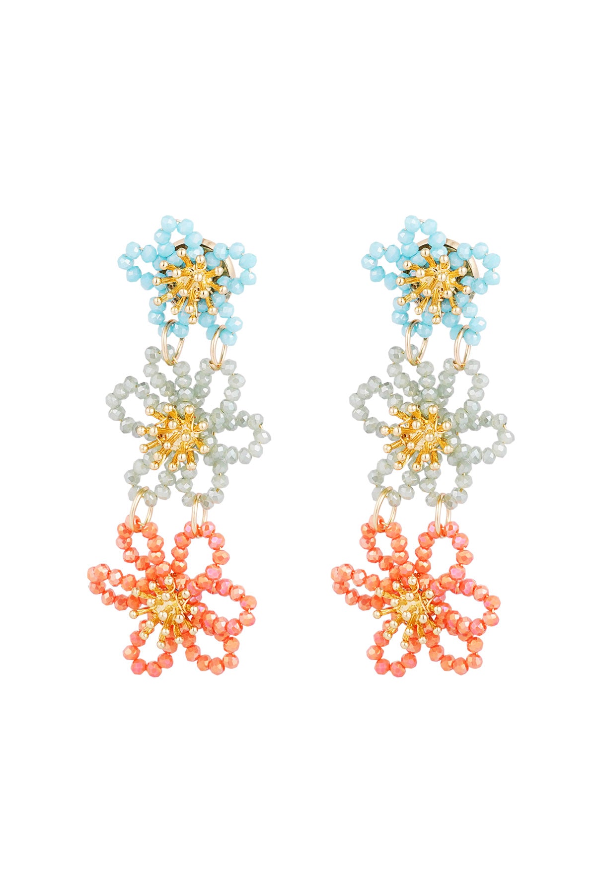 Elegant Multicolour Crystal Dangle Earrings for Women